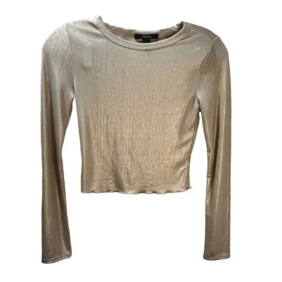 FOREVER 21‎ Ribbed Long-Sleeve Crop Top Small NWOT - Picture 1 of 5